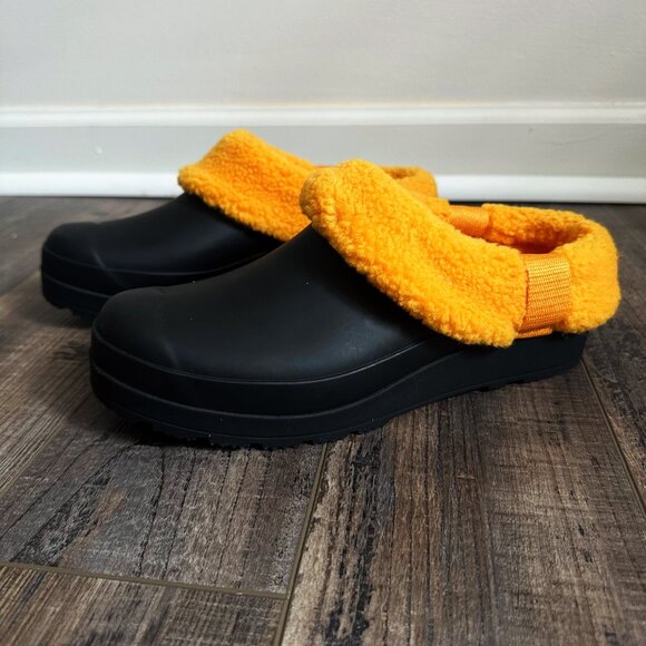 Hunter PLAY SHERPA INSULATED CLOG Black Nomad Orange New Women's Shoes Size 7 - Picture 4 of 10